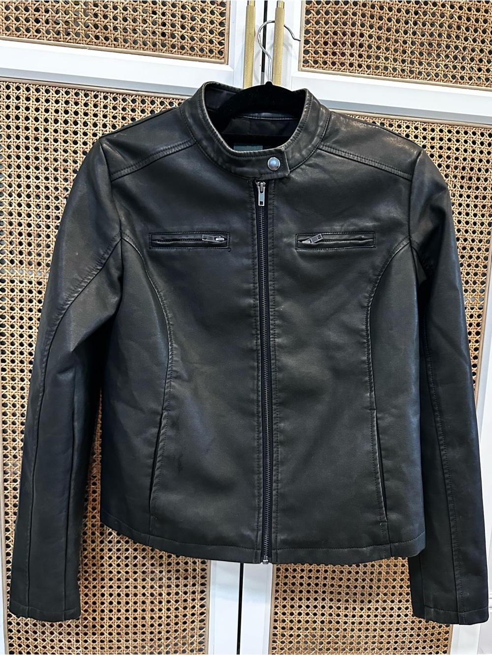 Wild Fable Black Faux Leather Moto Jacket - Women's M